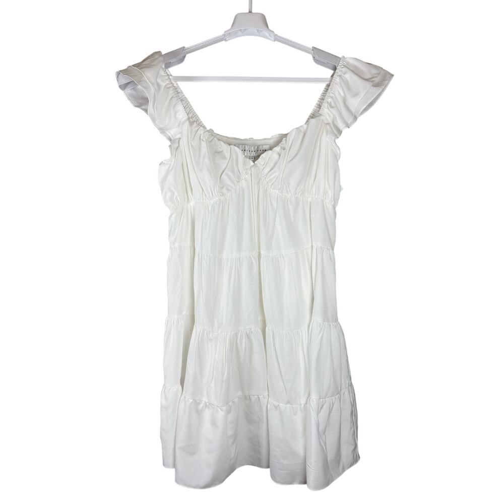 Endless Rose Ruffled Sweetheart Mini Dress White Women’s Size Large L NWT